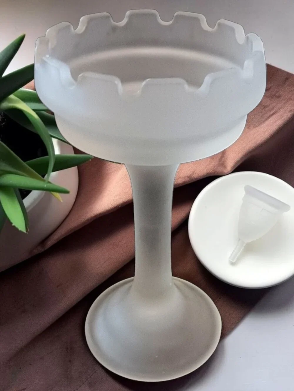 PartyLite Clairmont Frosted Glass Fairy Lamp Base Only White Satin Replacement
